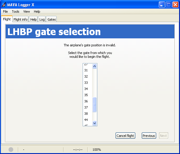 The LHBP gate selection page